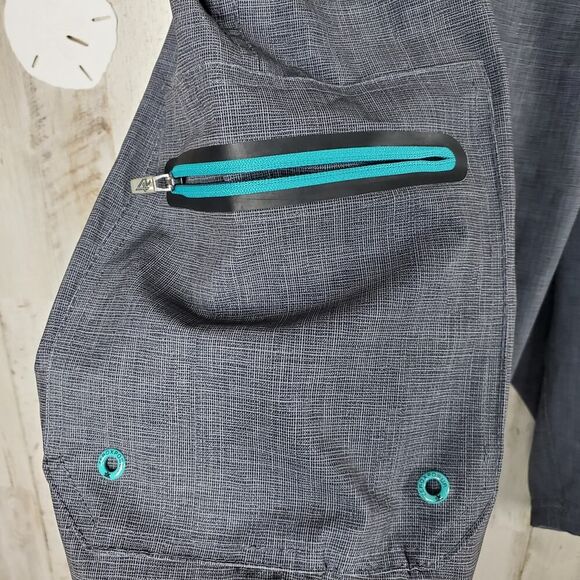 Zeroxposur Tsunami Swim Shorts Gray & Teal Size XXL - Picture 4 of 10